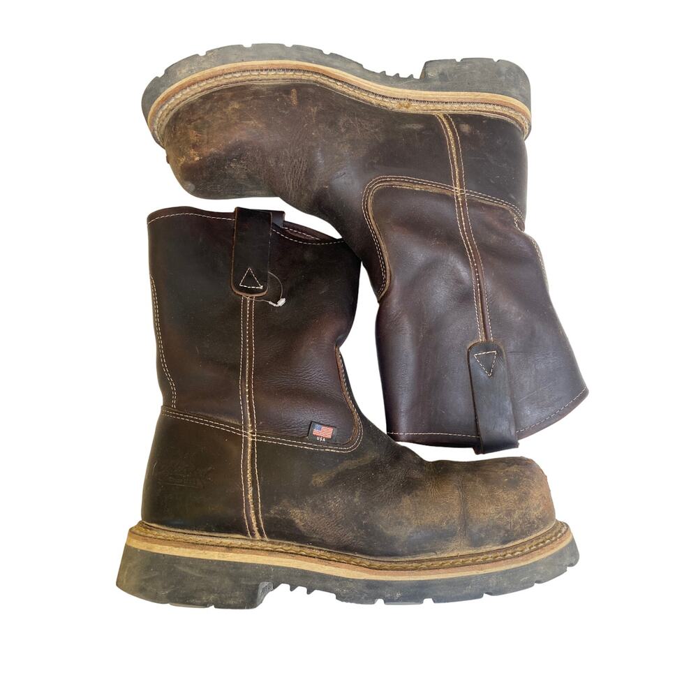 Thorogood Men’s Brown Steel Toed Wellington Pull On 10”Work Boots Sz 8D USA